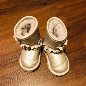 UGGS- size 6 silver little girls with flowers